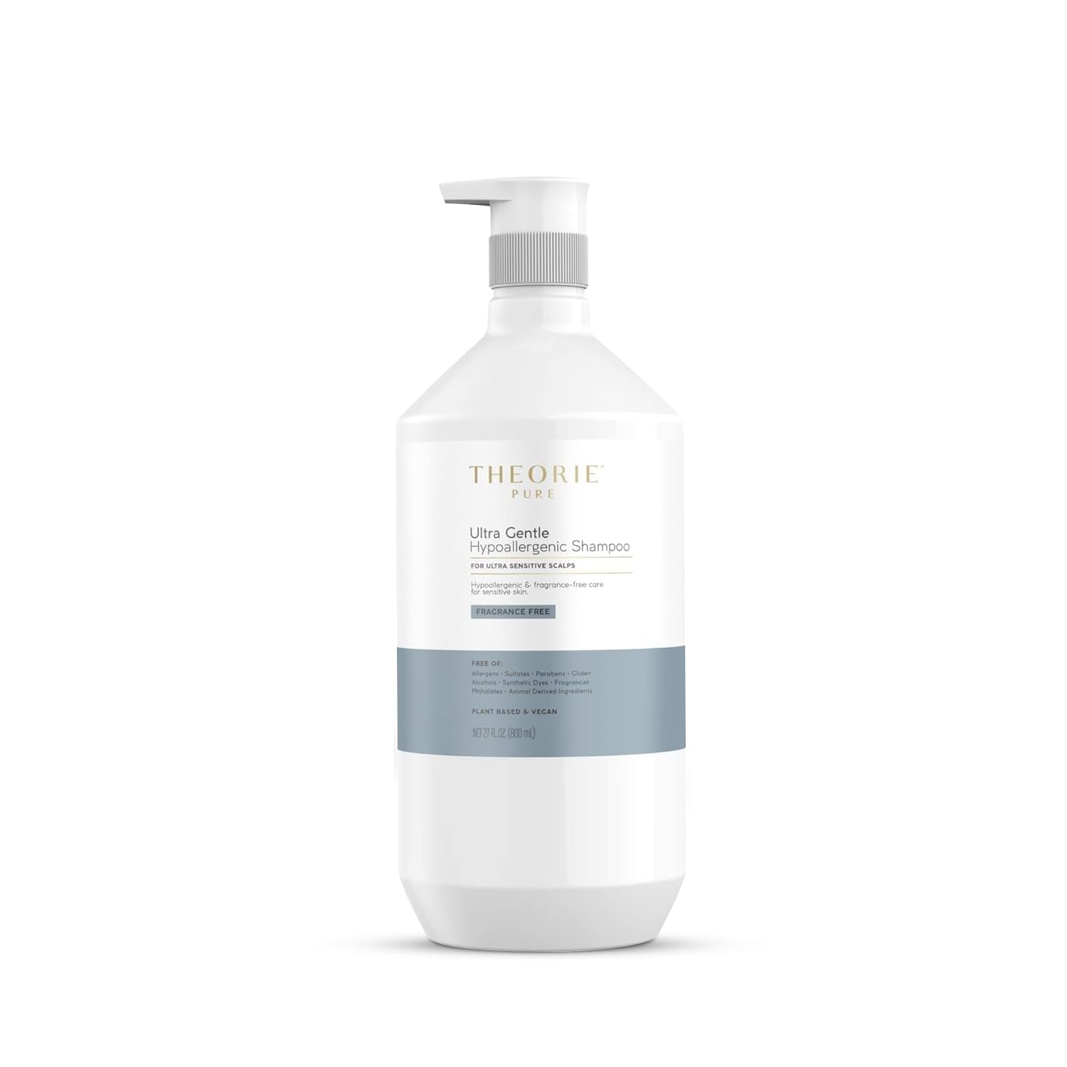 Theorie Pure Ultra Gentle Hypoallergenic Shampoo -Plant Based & Vegan - Soothes, Itchy & Allergy Prone Skin- Fragrance Free -Sui