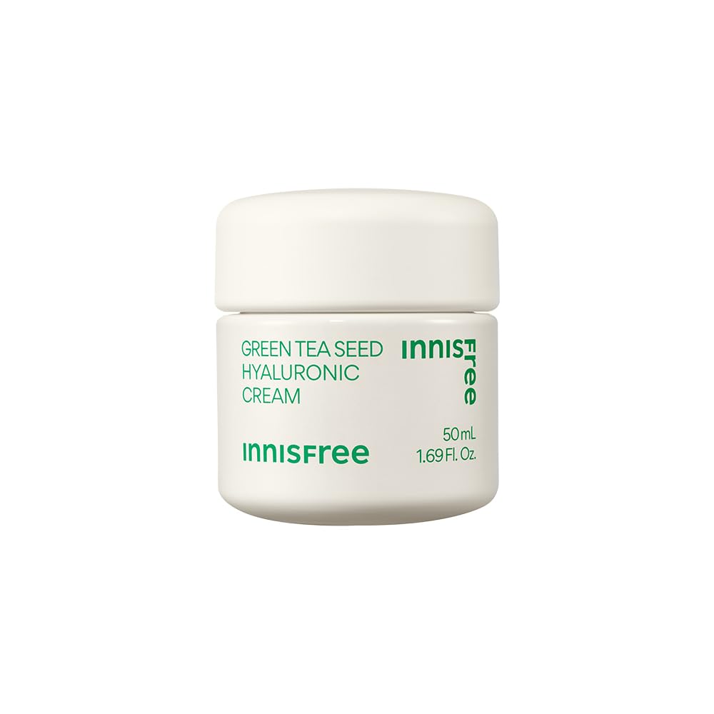 Innisfree Green Tea Seed Moisturiser With Hyaluronic Acid 50Ml| Hydrating & Soothing Face Cream | Non Oily & Sticky | Korean Ski