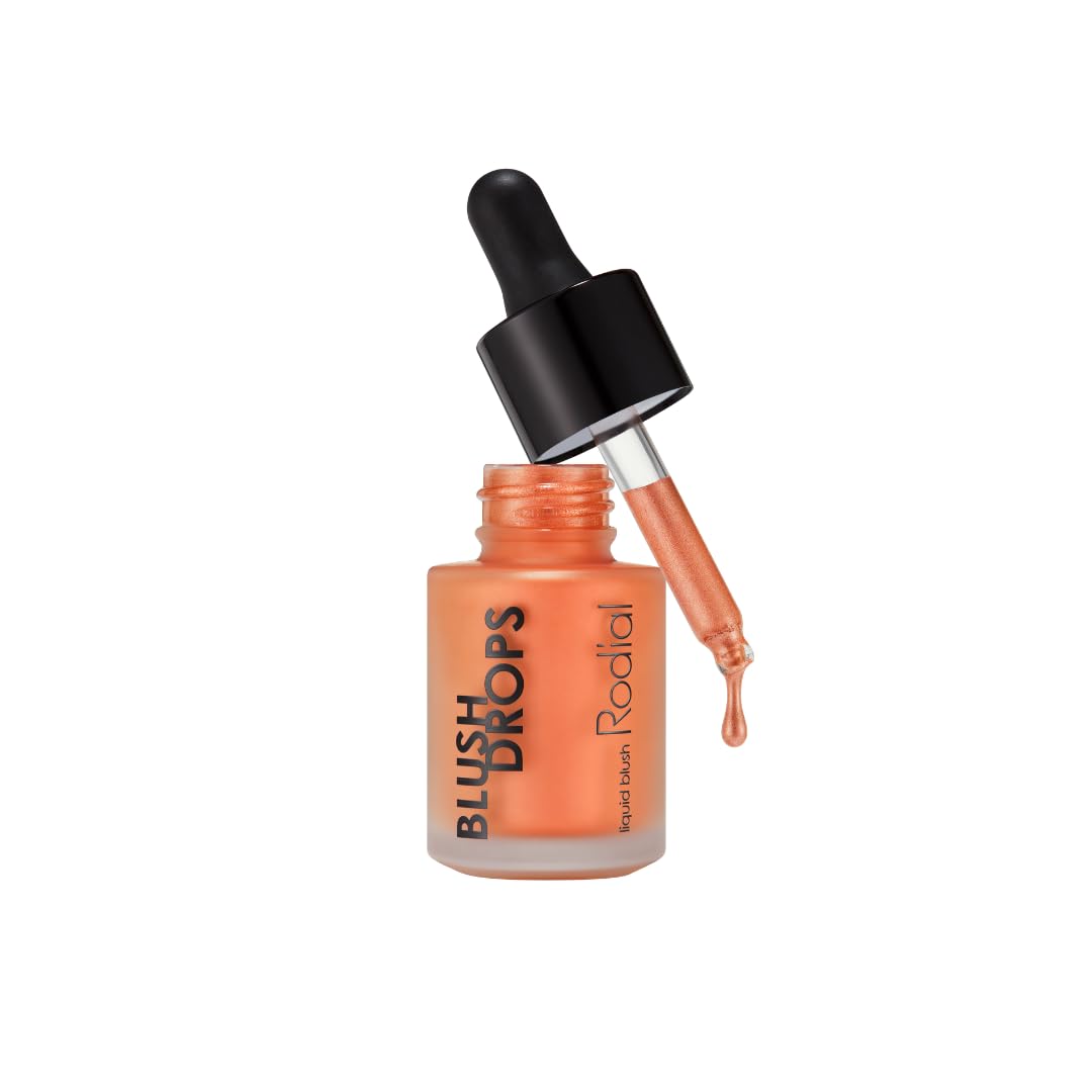 Rodial Blush Drops Apricot Sorbet - Lustrous Honey-Apricot For Golden Glow, Nourishing With Vitamin E, Multi-Use Liquid, 0.5 Fl.