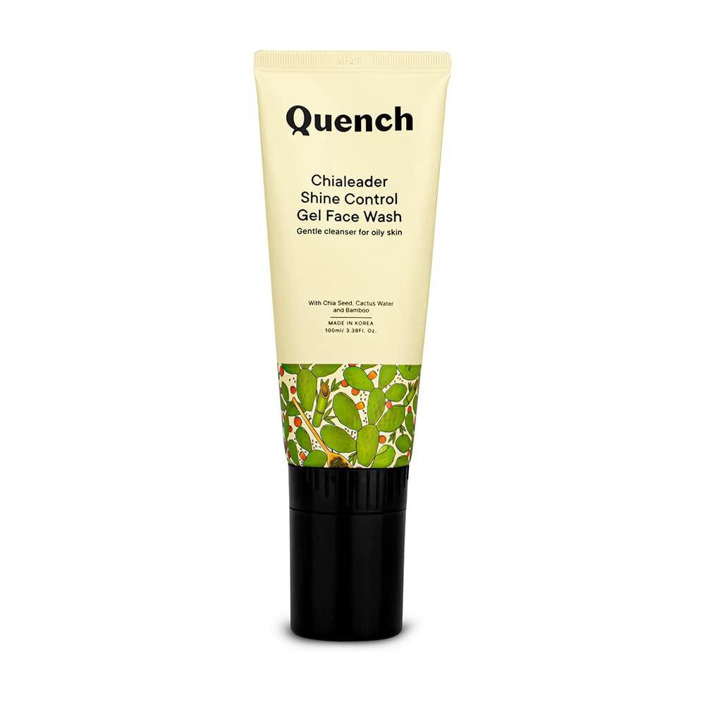 Quench Botanics Quench Shine Control Gel Face Wash With InBuilt Silicone Brush | Korean Face Wash For Oily Skin | Controls Exce