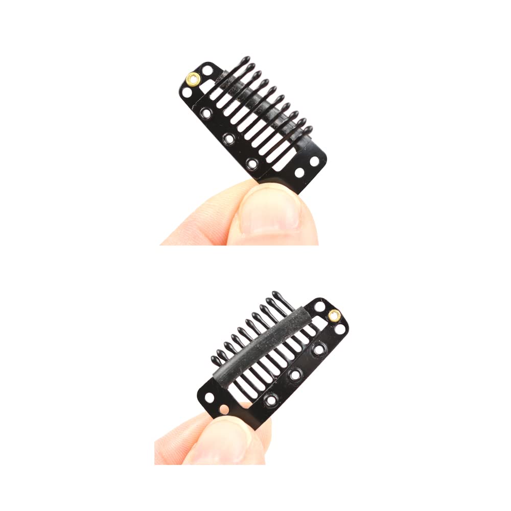 24 Pcs/Lot 36Mm 10-Teeth Hair Extension Clips Metal Snap Comb Wig Clips Hair Clips For Hair Extensions Hairpiece Wig Accessories