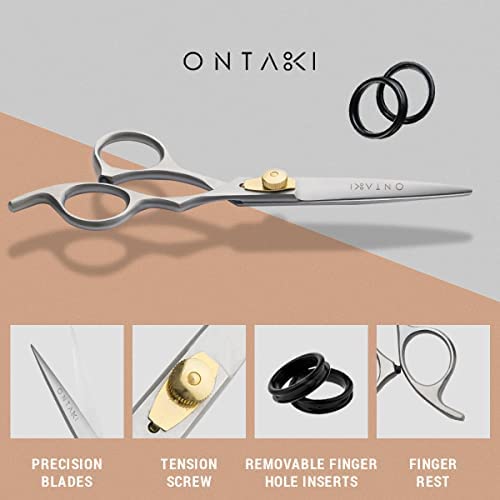 ONTAKI 6.5'' Hair Cutting Scissors - Japanese Steel Hair Scissors, Beard & Moustache - Hand Forged Hair Cutting Tool for Profess