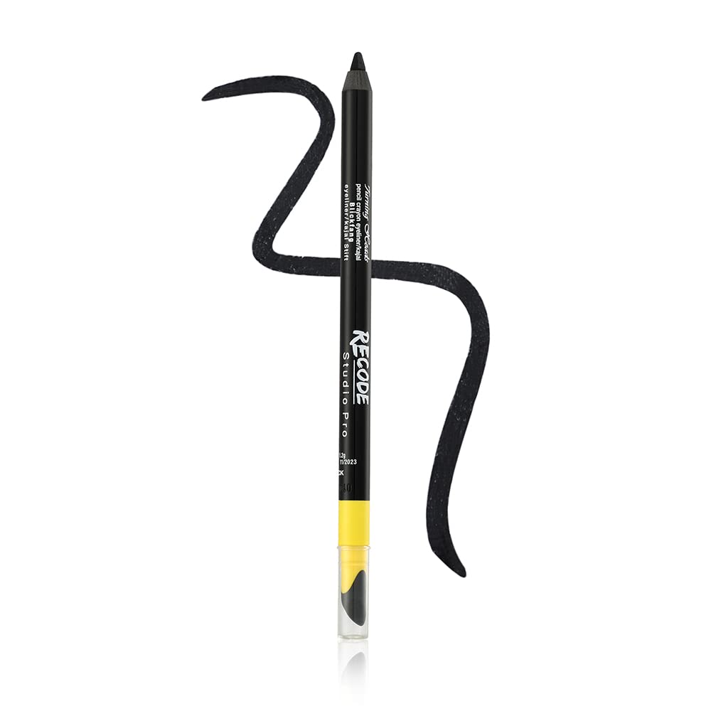 Recode Turning Heads Crayon Gel Matte Eyeliner Pencil Cum Kajal Pencil Comes With Smudger On Other Side, Longlasting, Water-Proo