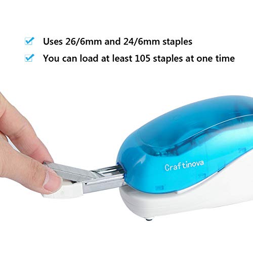 Craftinova Electric Stapler,Including 2000 Staples And 1 Adapters,Suitable For Palm Size And High Comfort,25 Sheet Capacity, Ac