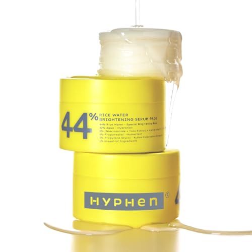 Hyphen 44% Rice Water Brightening Face Serum Pads | 5% Niacinamide & Alpha Arbutin To Reduces Dark Spots & Pigmentation | Toner 