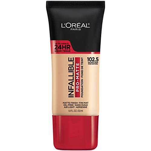 LOreal Paris Cosmetics Makeup Infallible Pro-Matte Liquid Longwear Foundation, Natural Rose, 1 fl oz