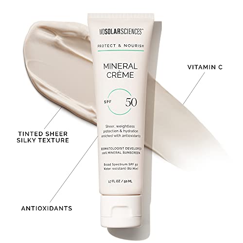 Mdsolarsciences Mineral Crame Spf 50 Sunscreen For Face - Water-Resistant, Broad Spectrum Uv Protection - Blendable Micronized Z