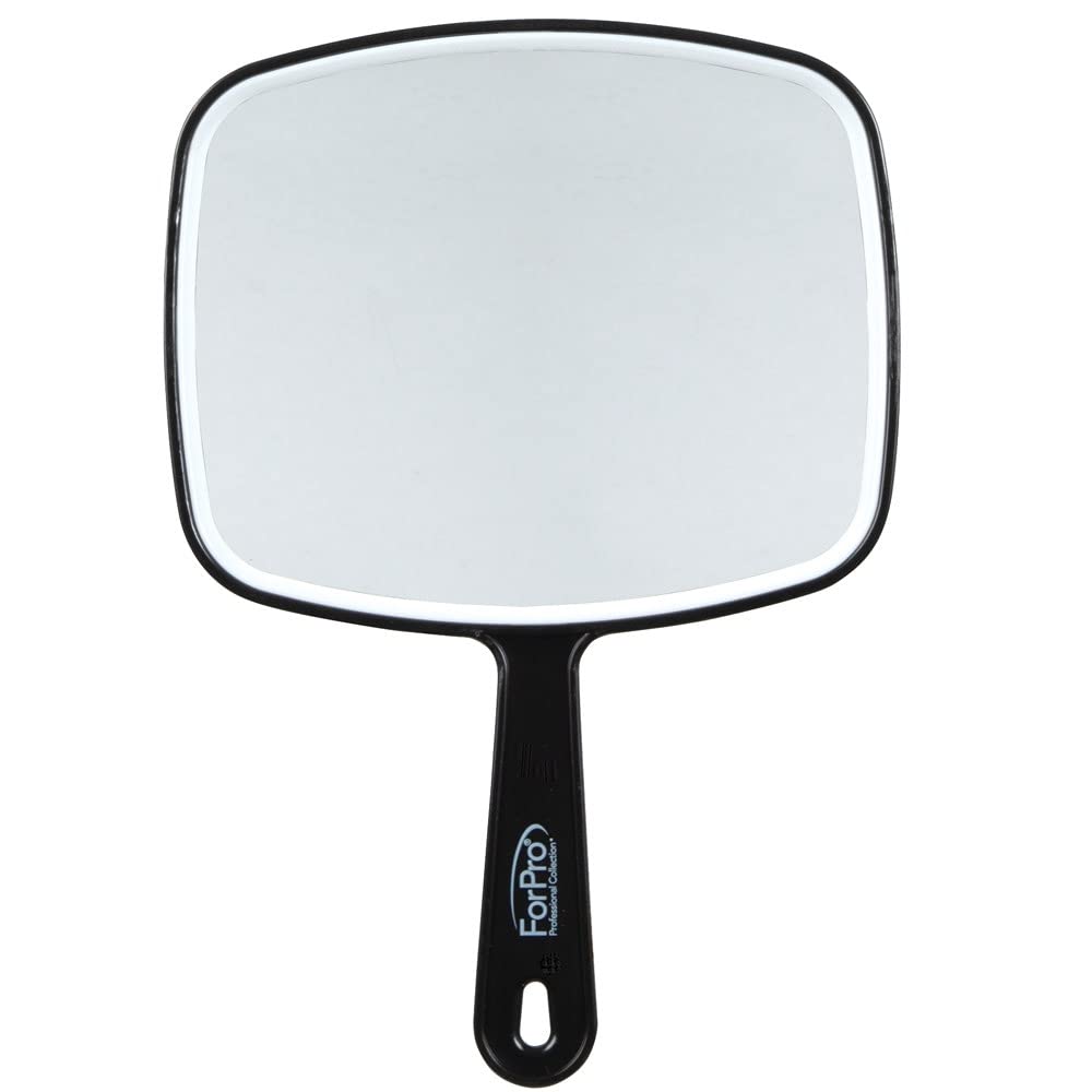 ForPro Professional Collection Premium Hand Mirror with Handle, 6.3'' W x 9.6'' L, Multi-Purpose Handheld Mirror with Distortion