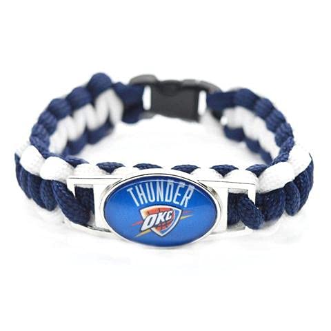 Aminco NBA Oklahoma City Thunder Team ColorBracelet Braided, Team Colors, One Size