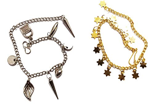 Bracelet Combo Of 2 Charm Bracelets(Set Of Two) For Women/Girls In Silver & Golden Colour In Stainless Steal |ValentineS/Friend