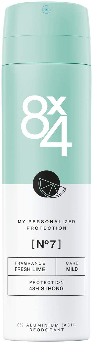 8X4 Deo Spray N? Fresh Lime (150 ml), Damen Deodorant mit frisch-fruchtigem Zitrusduft, Deo ohne Aluminium f? jeden Hauttyp