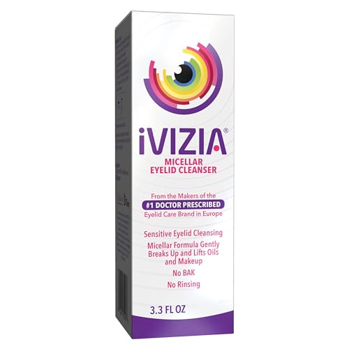 iVIZIA Micellar Eyelid Cleanser, BAK-Preservative-Free, Rinse-Free, 3.3 Fl Oz