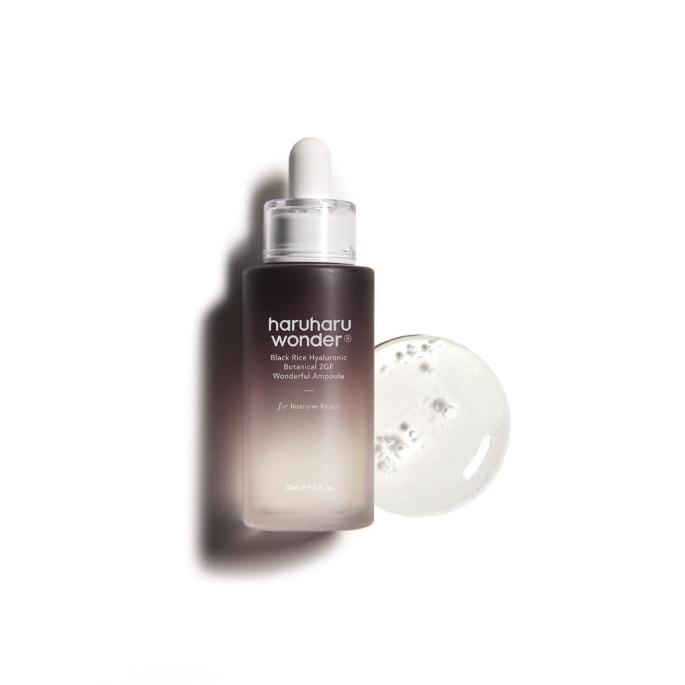 Haruharu Wonder Black Rice Botanical 2GF Ampoule 1 fl.oz / 30ml | Facial Serum, EGF Serum, Anti-Aging Serum, Wrinkle Care | Crue
