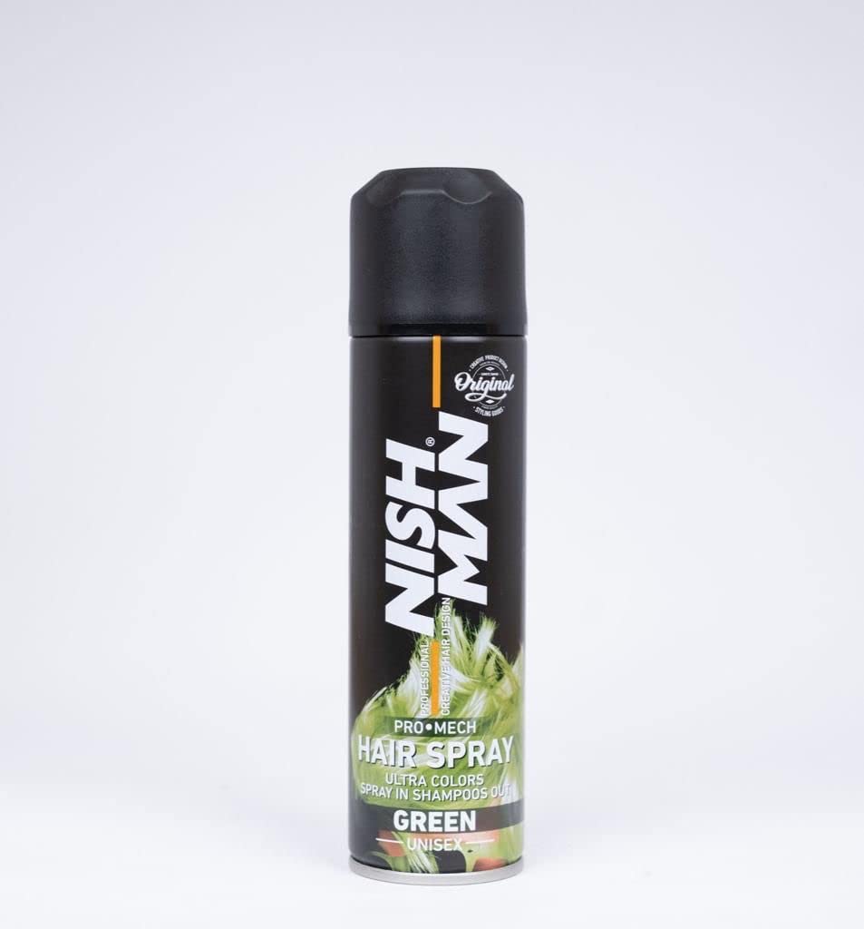 Nish Man Temporary Hair Colour - Nishman Unisex Pro Mech Hair Styling Colour Spray - Ultimate Coloured Hair Spray Wash Out Kids