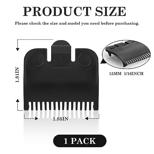Replacement for Wahl Professional #1/2 Guide Comb Attachment No.1 1/16 (1.5mm) (biack,2 pack)