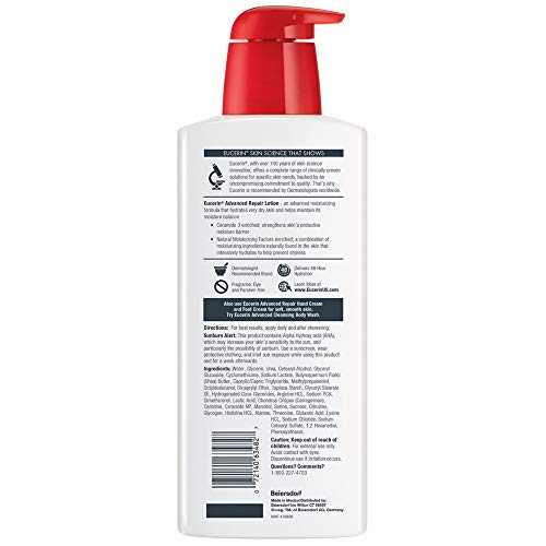 Eucerin Advanced Repair Body Lotion, Unscented Body Lotion For Dry Skin, 169 Fl Oz Pump Bottle