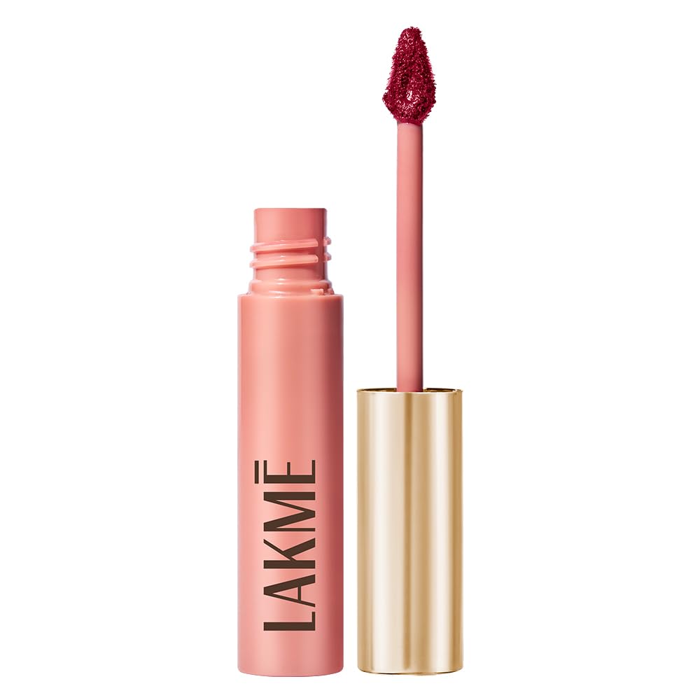 Lakm Double Duty Lip & Cheek Mousse Matte Lipstick & Soft Blush, Lightweight, Long Lasting, Dewy Look , Rosy Plum,9G
