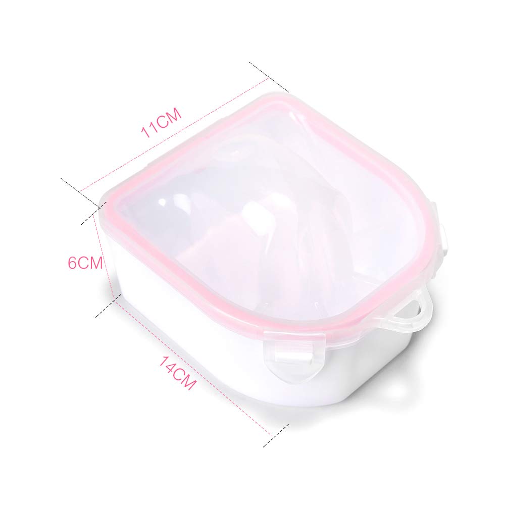 Rolabling 2 Pcs Soaking Soak Bowl Nail Art Polish Remove Wash Soaker Tray Manicure Spa Tool
