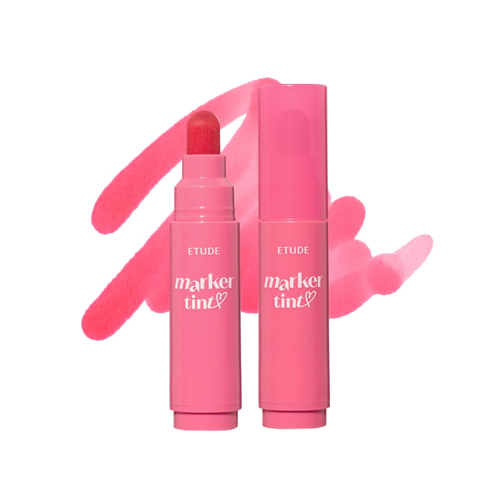 Etude Dear Darling Marker Tint #4 Mlik Strawberry | Hydrating & Long Lasting Lip Stain | High Pigmented Lip Maker With Easy Draw