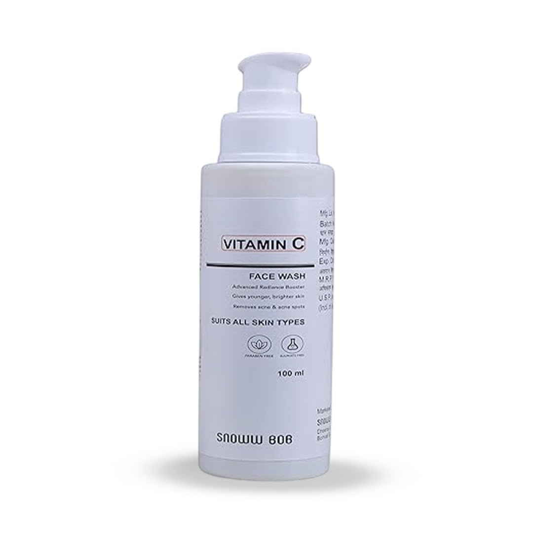 Snoww Bob Vitamin C Face Wash For Glowing Skin | Advanced Radiance Booster | Removes Acne, Dark Spots & Tan | Paraben & Sulfate 