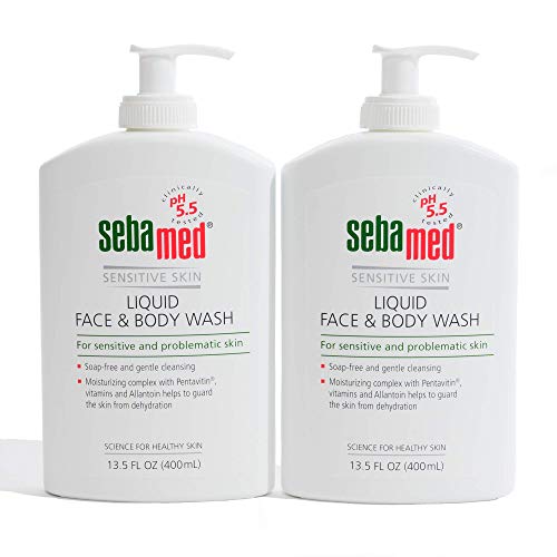 Sebamed Liquid Face & Body Wash Ultra Mild and Gentle Hydrating Cleanser for Normal to Sensitive Skin 13.5 Fluid Ounces (Pack of
