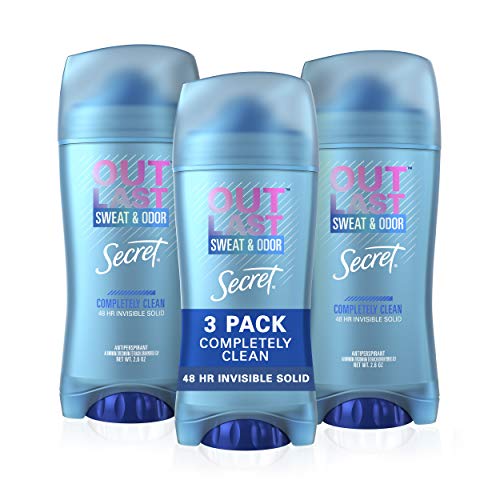 Secret Outlast Invisible Solid Antiperspirant Deodorant, Completely Clean, 2.6 Ounce (Pack Of 3)
