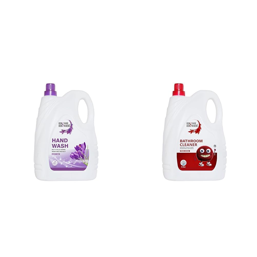 Moon & Mount Lavender Scented Liquid Hand Wash Refill, Ph Balanced, 5L | Moon & Mount 5L Bathroom Cleaner Liquid | Toilet, Tap &