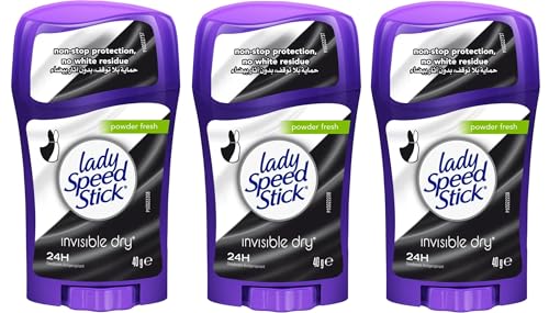 Lady Speed Stick Invisible Dry Antiperspirant/Deodorant. Powder Fresh, 1.4 Ounce (3Pack)