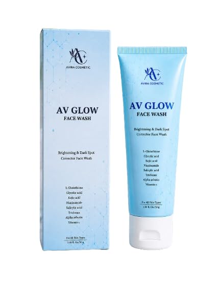 Av Glow Face Wash With Kojic Acid, Alpha Arbutin & Vitamin C For Dark Spots, Pigmentation & Uneven Skin Tone, Daily Brightening 
