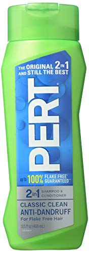 Pert Classic Clean 2-in-1 Anti-Dandruff Shampoo & Conditioner, For Flake-Free Hair, 13.5 fl oz