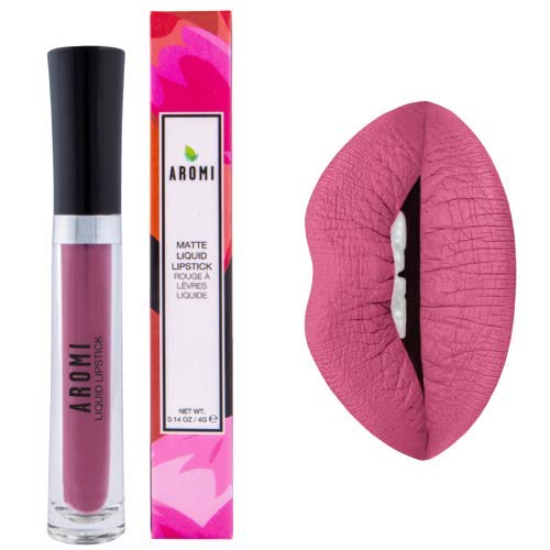 Aromi Medium Pink Matte Liquid Lipstick, Dusty Rose Lip Color, Smudge Proof And Long-Lasting Lipstick, Vegan & Cruelty-Free Beau