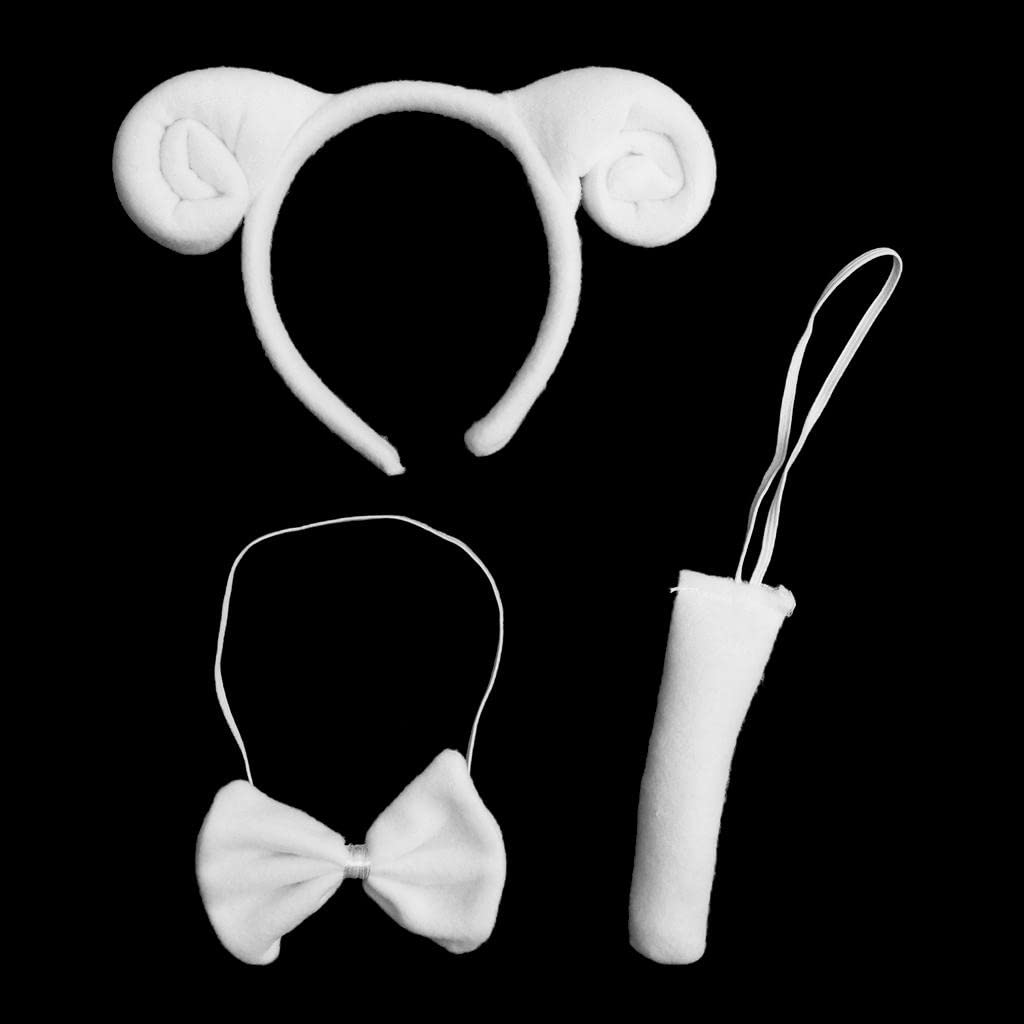 ATORSE?3 Pieces/Set Lovely Animal Headband Bow Tie Tail Fancy Dress Sheep