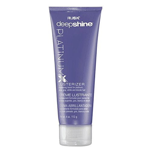 Rusk Deepshine Platinumx Lusterizer, 4 Oz, Lightweight Cream Delivers Shine And Eliminates Brassiness, Brightening Boost For Pla