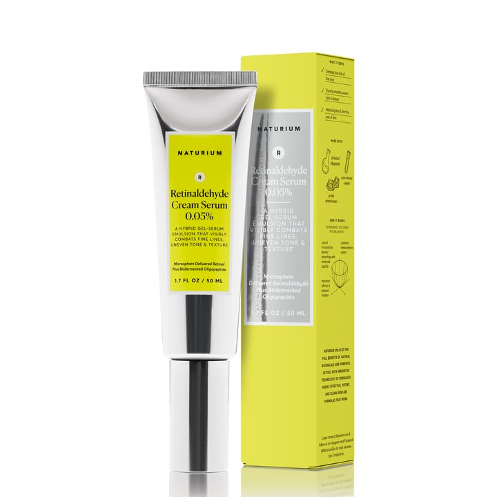 Naturium Retinaldehyde Cream Serum 0.05%, Advanced Anti-Aging & Smoothing Treatment, Face & Skin Care, 1.7 oz