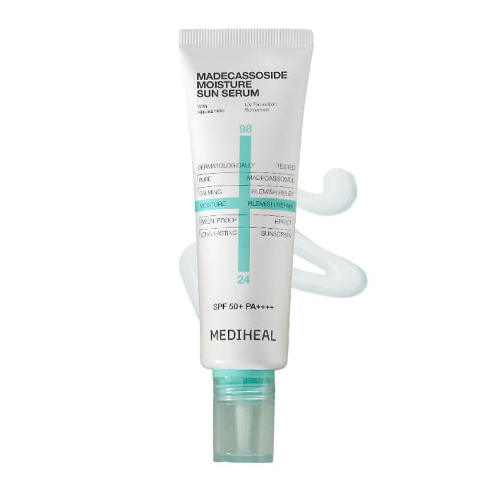 Mediheal Madecassoside Moisture Sun Serum Spf50+ Pa++++, Hydrating Korean Sunscreen Serum With Centella Madecassoside For Uv Pro