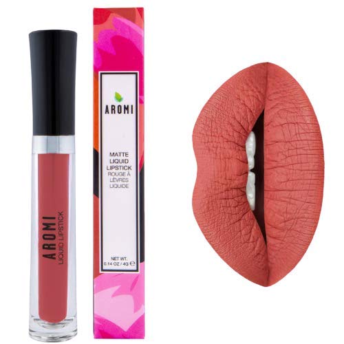 Aromi Terra Cotta Matte Liquid Lipstick | Burnt Orange Lip Color, Earthy, Nutmeg, Vegan, Cruelty-Free, Long Lasting, Waterproof,