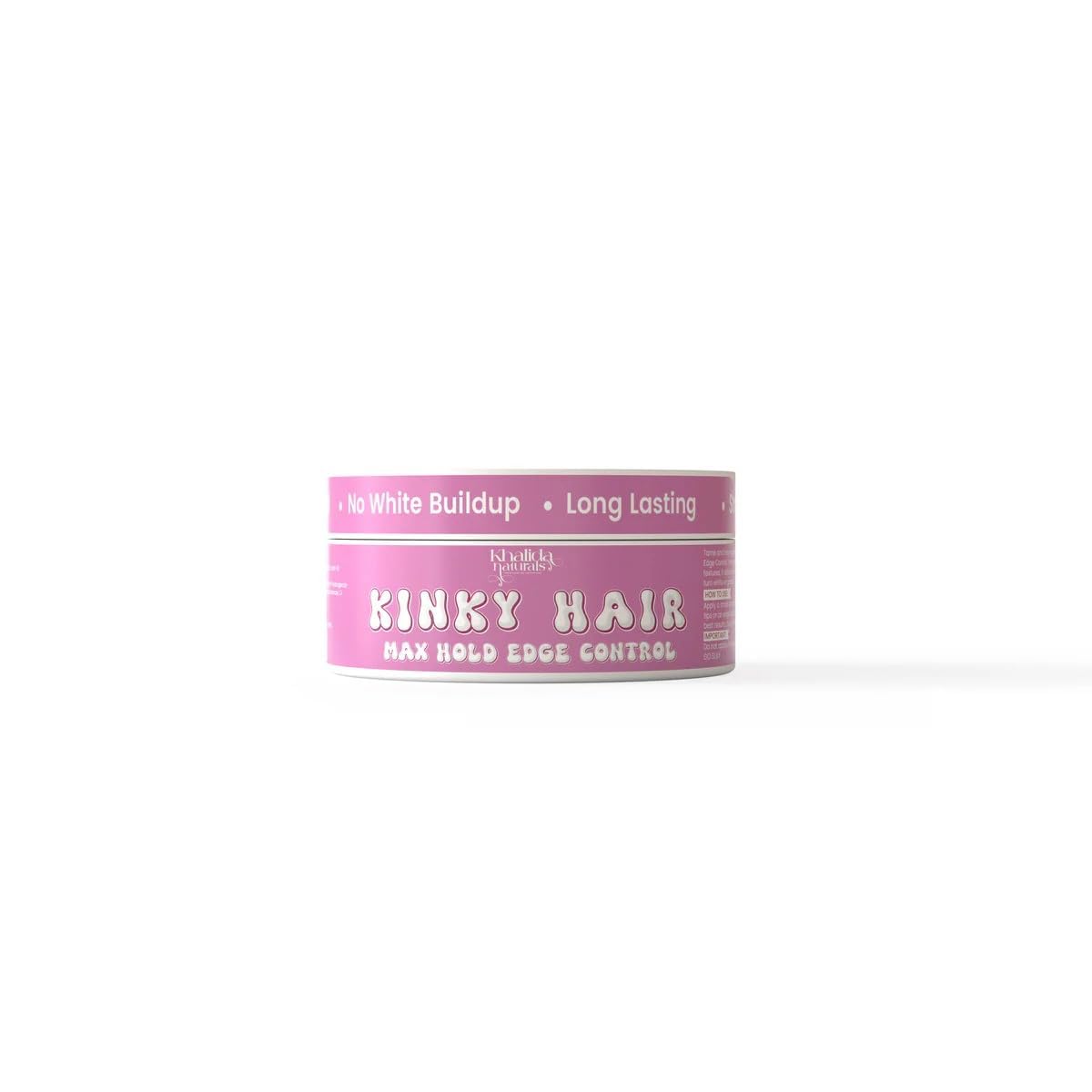 KhalidaNaturals Kinky Hair Max Hold Edge Control Gel  ExtraStrength Edge Tamer for Type 4, Kinky & Coily Natural Hair  Flake