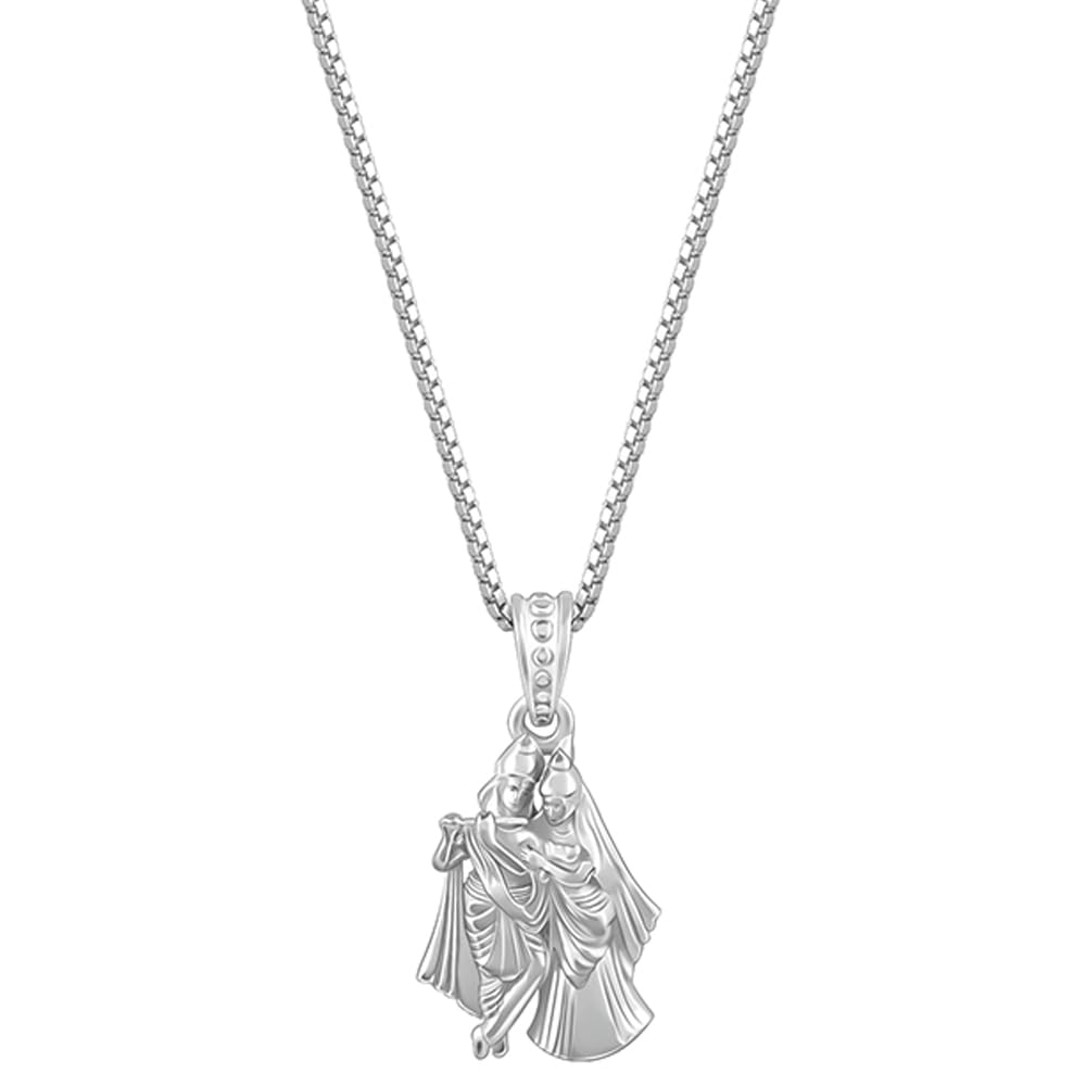 Giva 925 Silver RadhaKrishna Pendant With Box Chain | Gifts For Girlfriend, Gifts For Women And Girls |With Certificate Of Auth