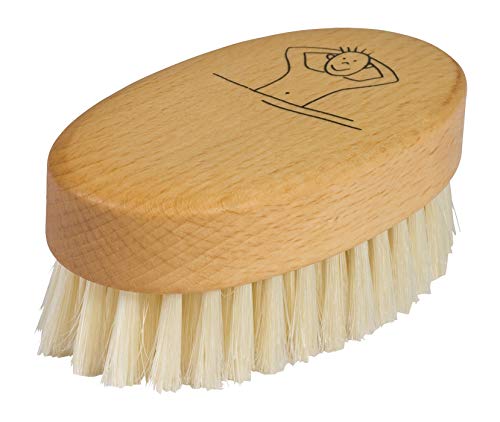 Redecker Natural Pig Bristle Children's Massage Brush with Waxed Beechwood Handle, 3-3/4-Inches