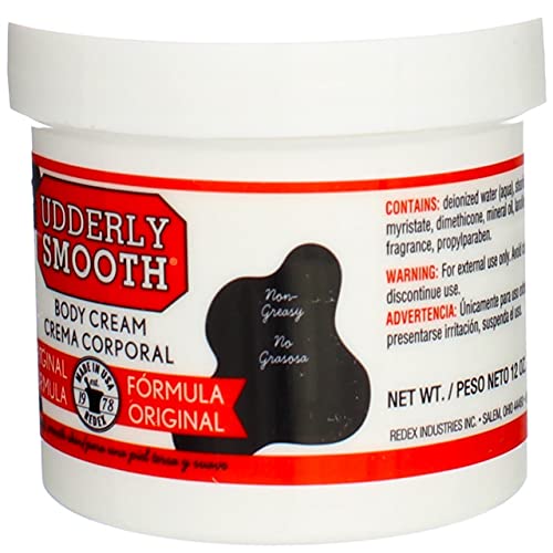 Udderly Smooth Udder Cream Skin Moisturizer, 12 Ounce Jar (Pack of 2) - Ideal for Dry Skin, Model 60251X12