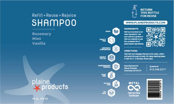 Eco-Friendly Shampoo And Conditioner - Rosemary, Mint, Vanilla - Sulfate Free, 16 Oz (Refillable Bottles With Pumps)