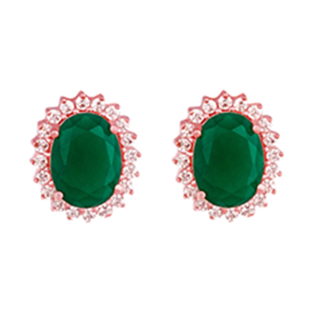 Giva 925 Silver Rose Gold Evergreen Halo Studs| Drops To Gift Women & Girls | With Certificate Of Authenticity And 925 Stamp | 6