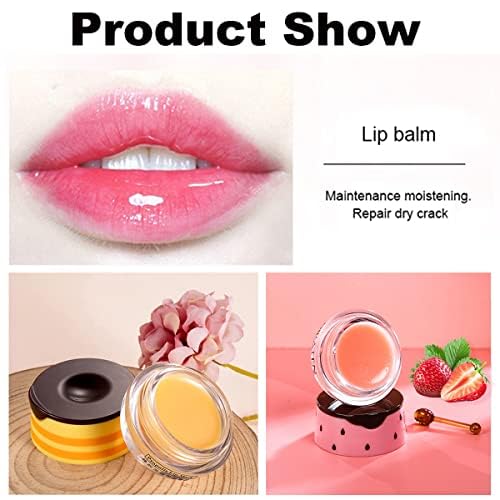 4 Pcs Strawberry Lip Balm, Vitamin E Lip Masks Moisturizing Propolis Sleeping Lip Mask, Effective Reduces Lip Lines Prevention D