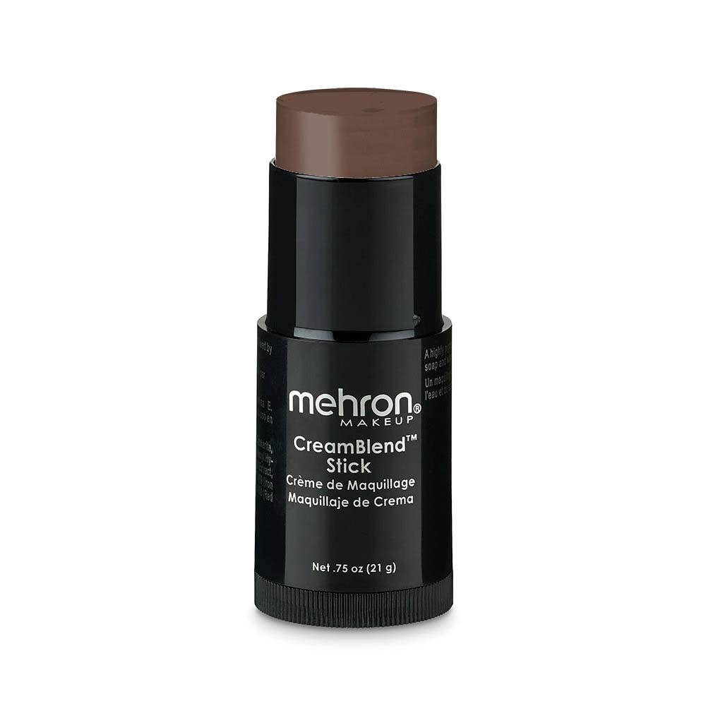 Mehron Makeup CreamBlend Stick | Face Paint, Body Paint, & Foundation Cream Makeup| Body Paint Stick .75 oz (21 g) (Ebony)