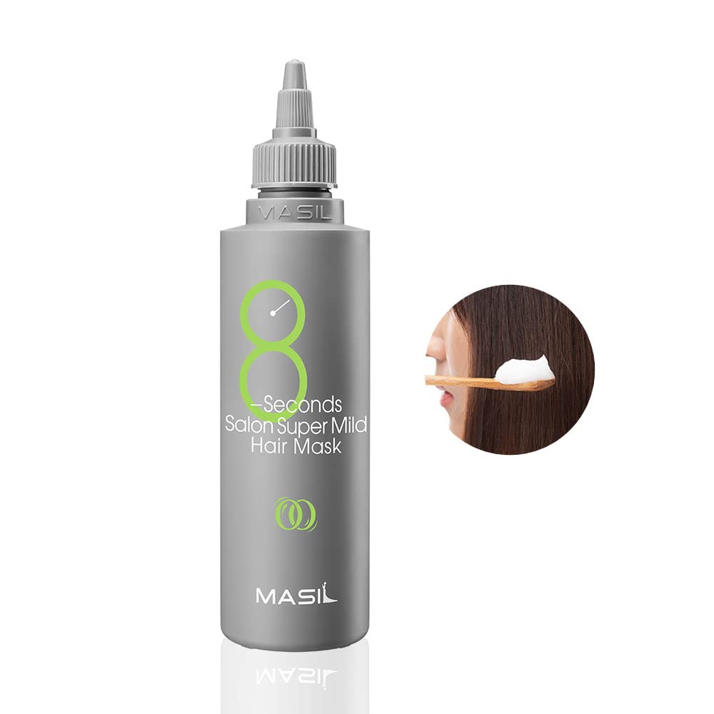 Masil 8 Seconds Super Mild Hair Mask  All in One Haircare for Hair and Scalp, Neautral pH 6.4, Protein Restore Treatment, 3.38 