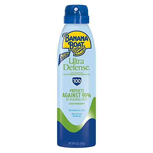 Banana Boat Ultra Defense Max Skin Protect Clear, Broad Spectrum, Ultra Mist Sunscreen Spray, Spf 100, 6Oz.
