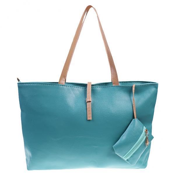 Ujeavette 2Xlarge Womens Leather Style Tote Shoulder Bag Handbag Green