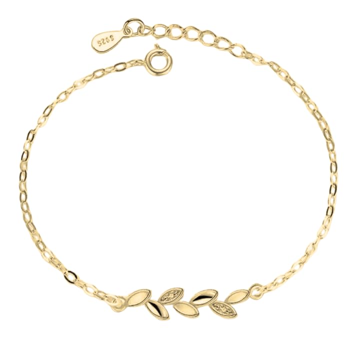 NiluS Collection Copper Sterling Silver Plated Charm Bracelet For Women & Girls (Gold)