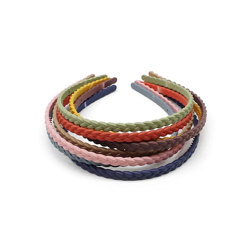 Women Fashion Braided Plastic Twist Thin Headbands Hair Loop Clasp Glitter Hairbands Elastics Hair Bands For Thick Fine Hair Acc