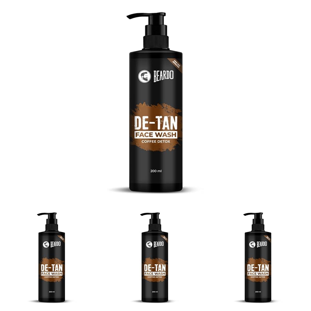 Beardo Detan Face Wash For Men, 200Ml | Coffee Facewash, Aloe Vera, Vitamin E | Helps To Reduce Tan | Exfoliates & Hydrates For 